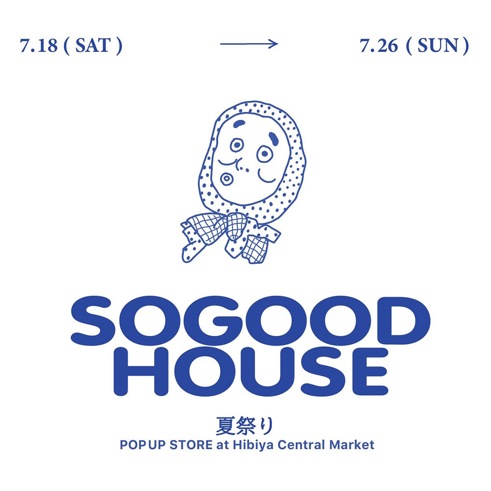 ひょっとこのイラスト、SOGOODHOUSEと夏祭りPOP-UP STORE at HIBIYA CENTRAL MARKET